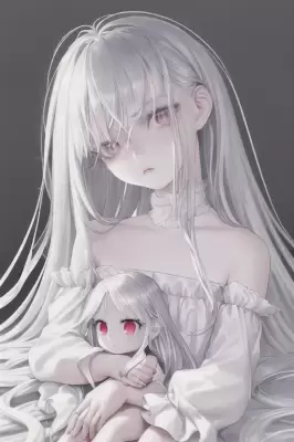 人形を抱く白い女の子