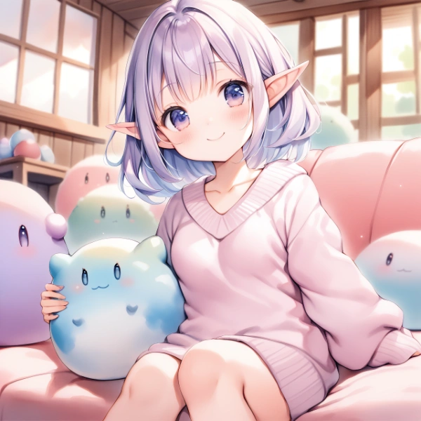 おうちでリラックスエルフさん（ゆめかわ風）