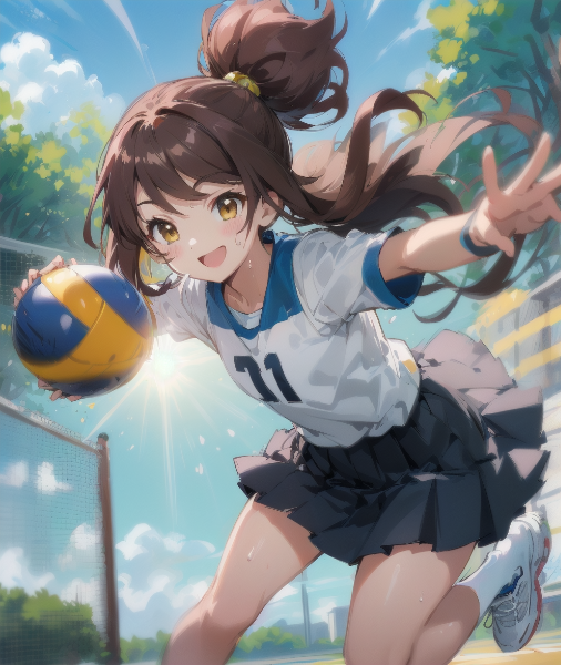 ハーフアップ女の子とドッジボール！