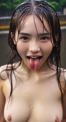 エッチな舌を出す女子