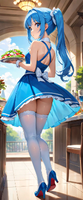 青のドレスがすてきな青髪さん