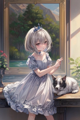 少女と犬