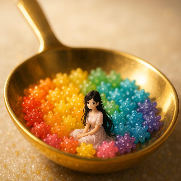 虹の宝石海に浮かぶ少女の冒険