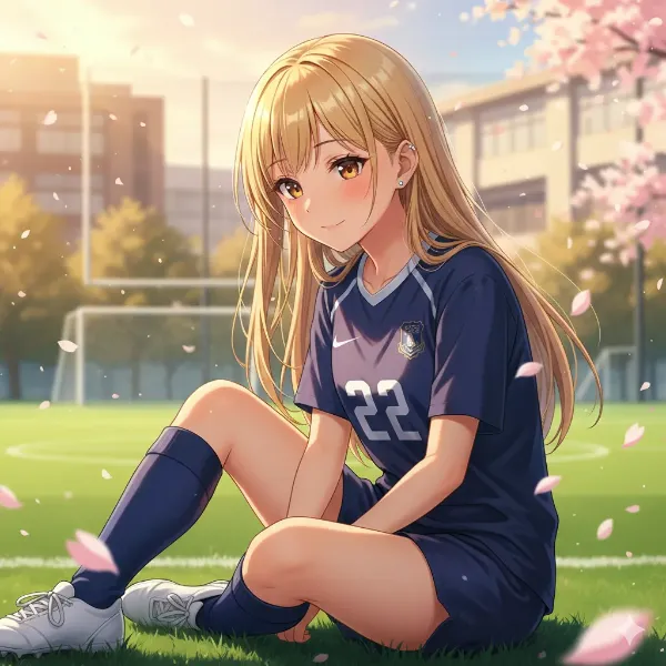 桜舞うグラウンドの秘密の休息