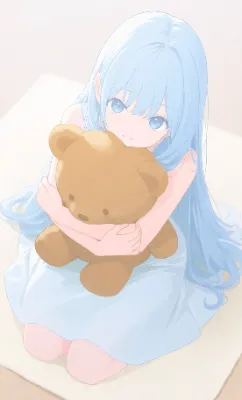 ぬいぐるみを抱いた少女
