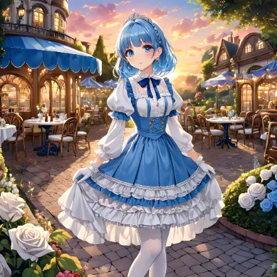 青髪さんとカフェ