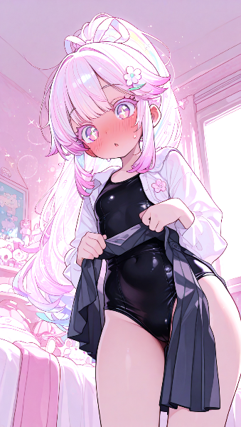 少女の秘密の変身時間