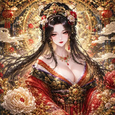 黄金の宮廷に佇む美姫