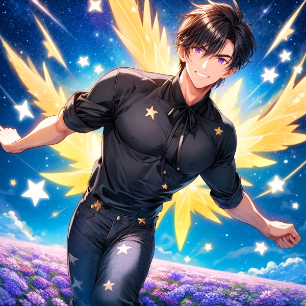 星と黒髪短髪男性★その2（3枚）