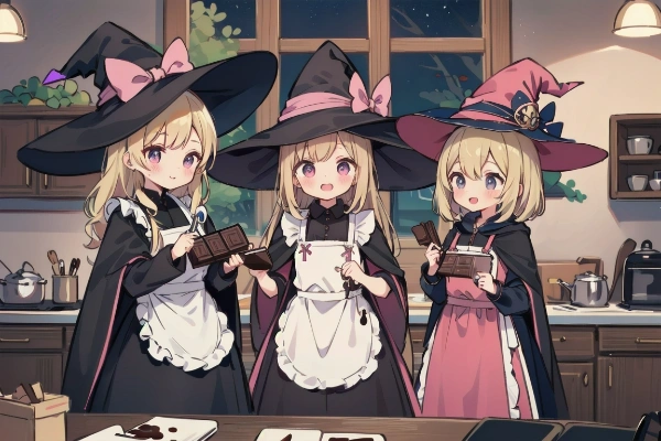 バレンタインチョコレートを作る魔女たち