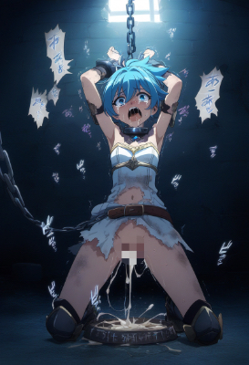 中出しされた精液を食べ物に垂らしてしまった聖騎士