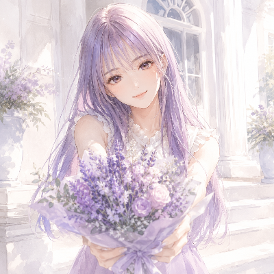[2枚]お花をどうぞ💜（ラベンダーちゃん）
