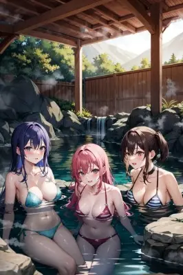 温泉で羽根伸ばしています。