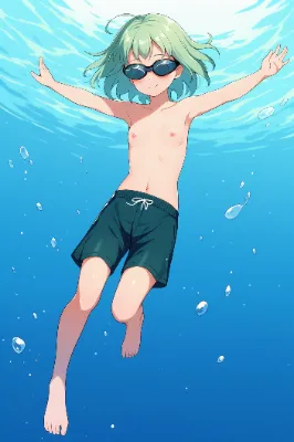 男水着チャレンジ＠水中