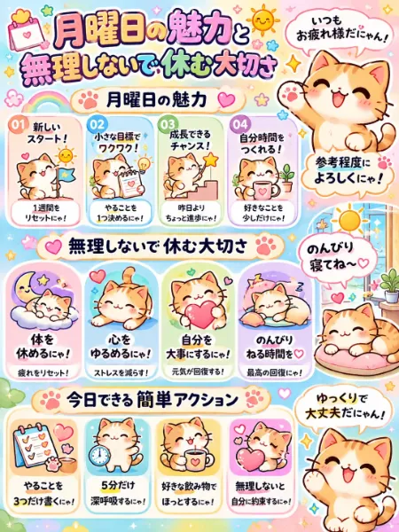 猫ちゃんが月曜日について解説するわん！