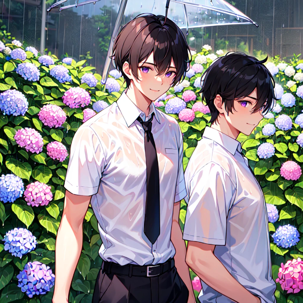 後輩と、黒髪短髪男性＊その2(5枚)