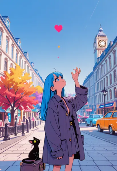 青髪少女の街角ハートチェイス