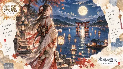 秋の湖に灯る少女の静かな願い