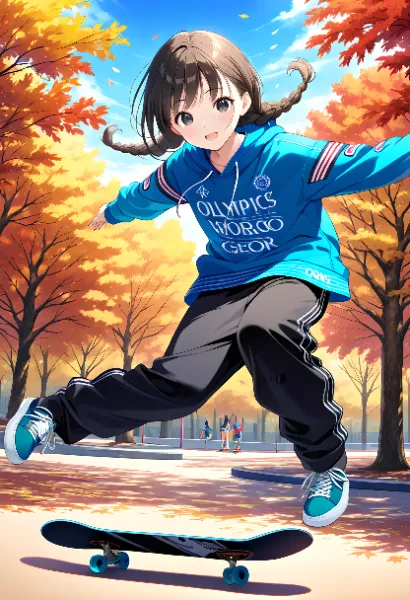 秋風を切るスケーターの冒険
