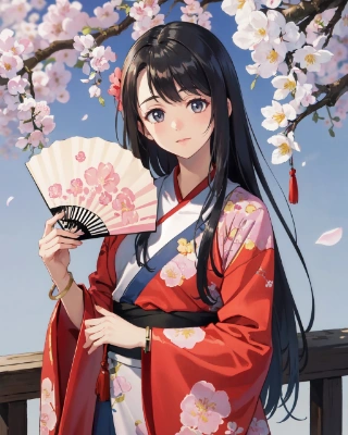 桜と女の子