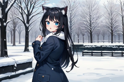 猫耳少女と冬