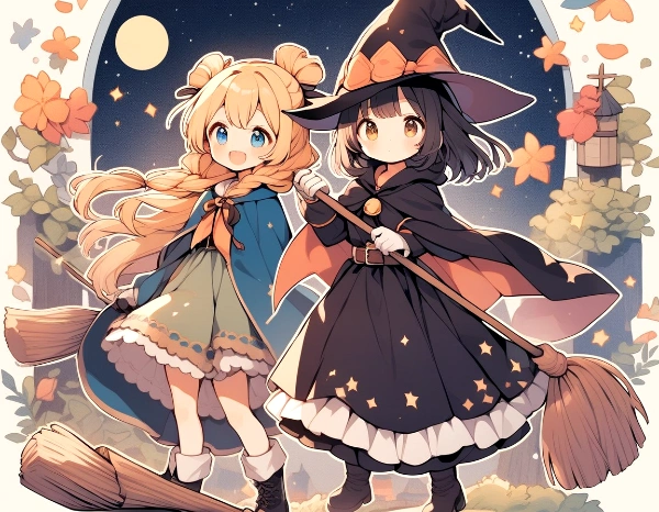 黒髪＆ブロンド・魔法使い