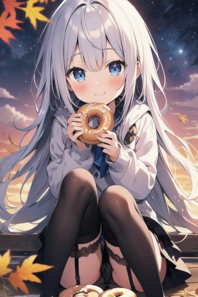 ドーナツを食べる女の子