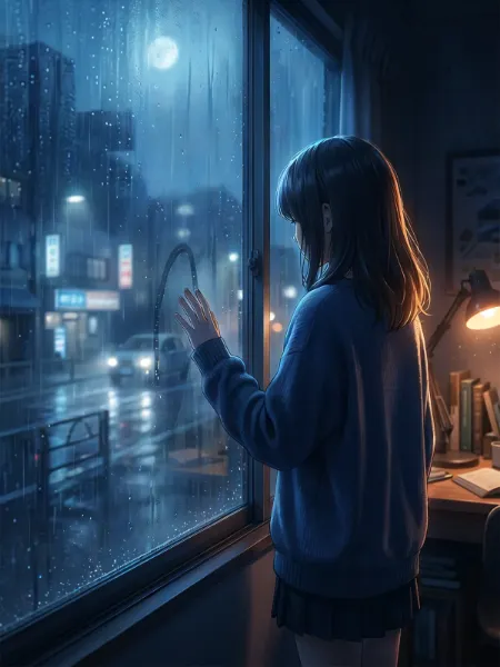 雨夜の窓辺に浮かぶ想い出