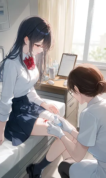 保健室の優しい手当てと少女の秘密