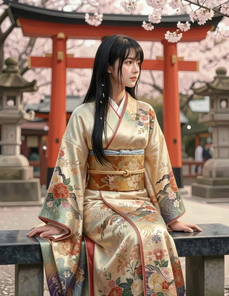 制服から着物に着替える