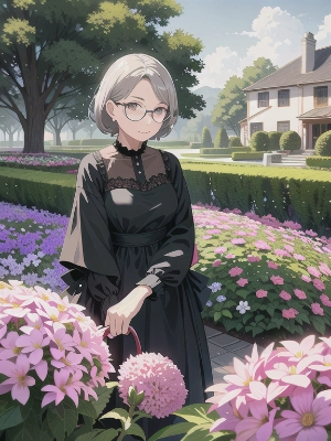 花園の女性