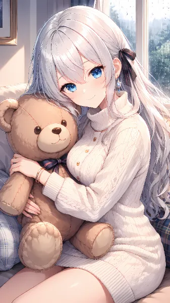 雨の日はくまさんとぎゅっ