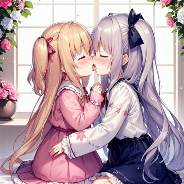 女の子同士でキス