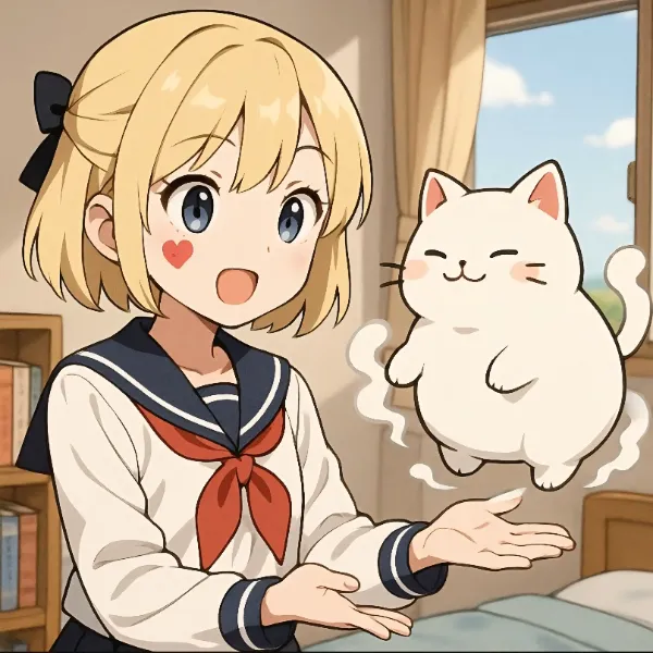 ポヨン、強そうな猫に変身してみて🎵