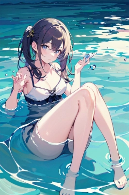 水遊び少女