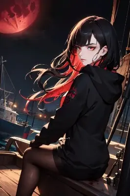 少女と船