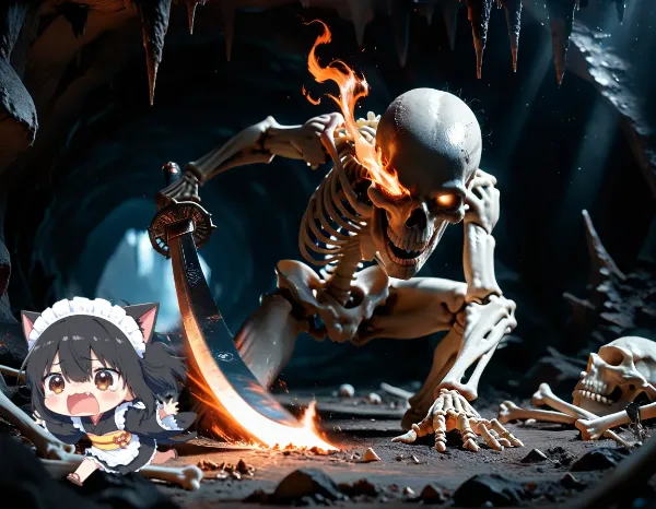 鎖骨のガイコツがパワーアップしてるニャ～(TOT)