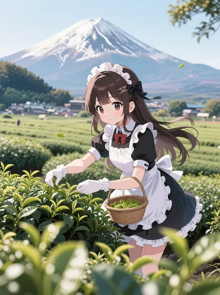 茶摘みメイドさん