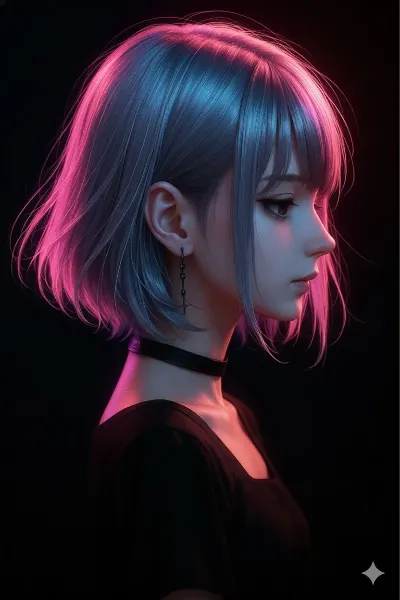 ネオン街の囁きを聞く少女