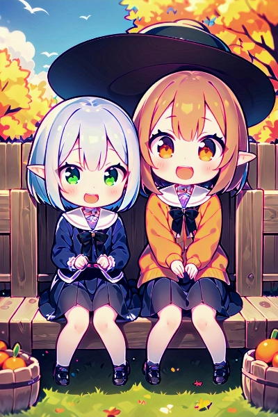 収穫し終わった姉妹エルフ