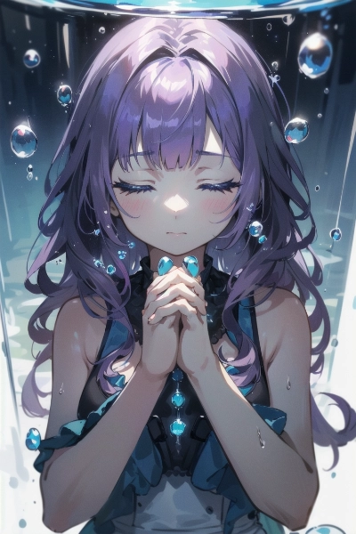 ガラス容器の少女