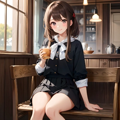 カフェで寛ぐ