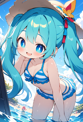 常夏の可愛い笑顔