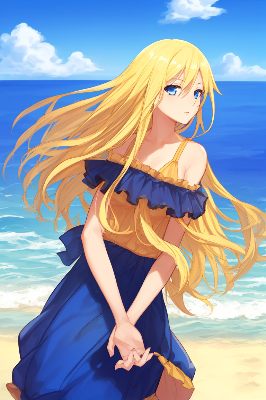 金髪お嬢様のビーチでのひと時