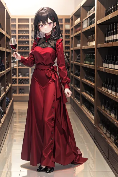 ワインレッド・ロングドレス