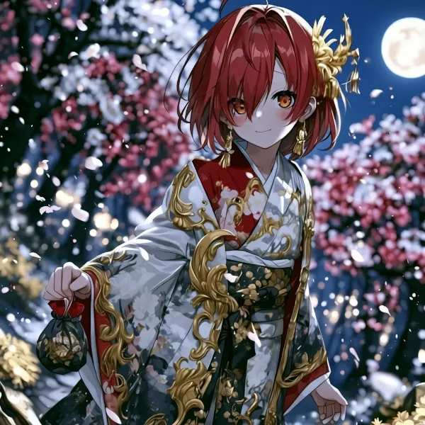 月夜の桜に願いを込めて