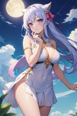 美少女 お月見