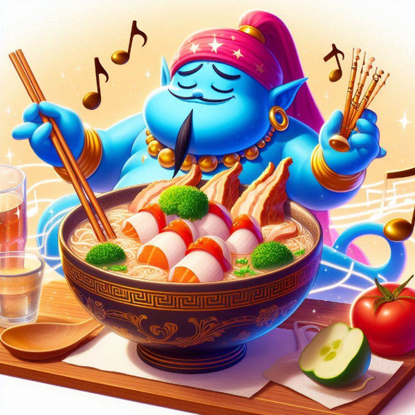 おでんを食べる音楽魔神