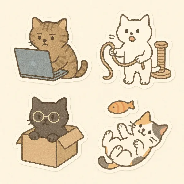 猫さんステッカー