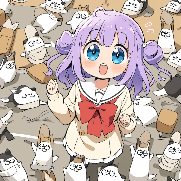 ぱっちり目と前歯と多数のクリーチャーと